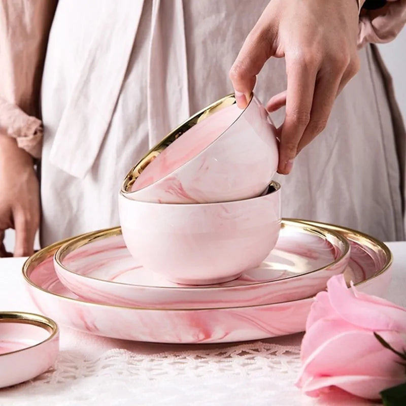 Pink Marbe Dinnerware