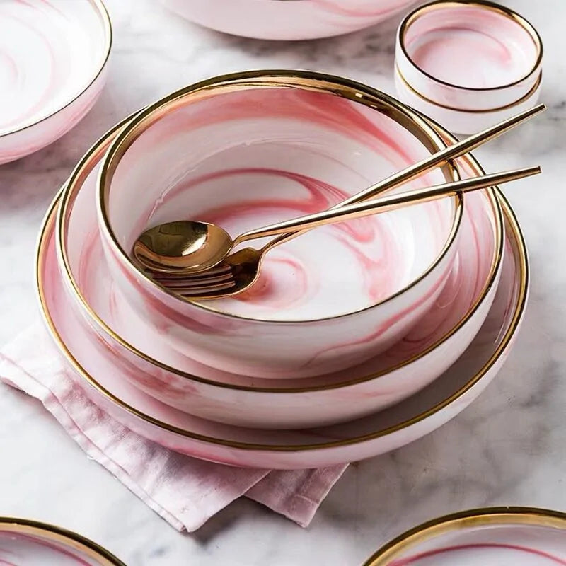 Pink Marbe Dinnerware