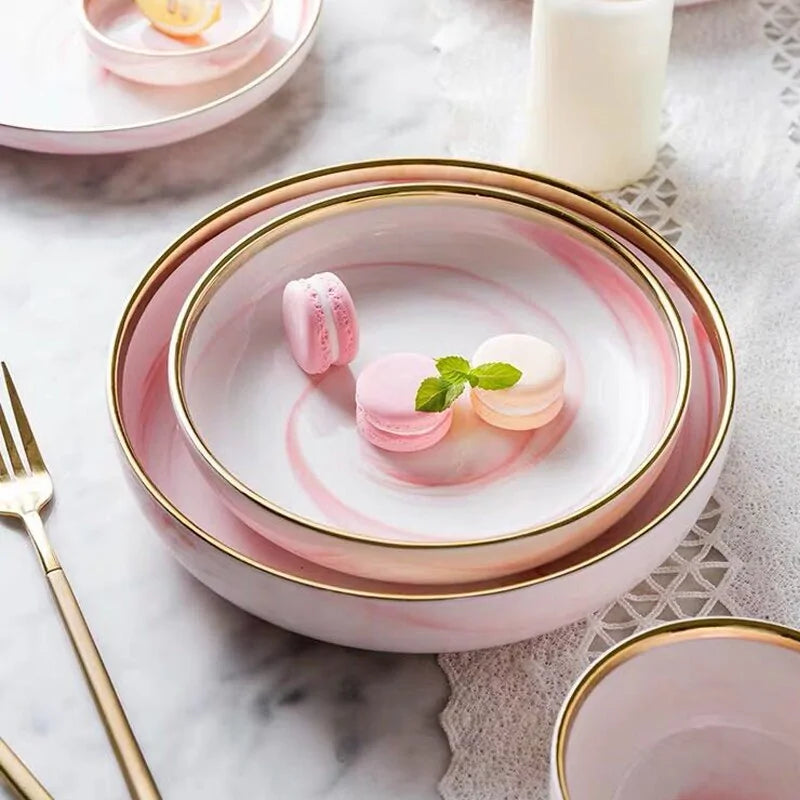 Pink Marbe Dinnerware