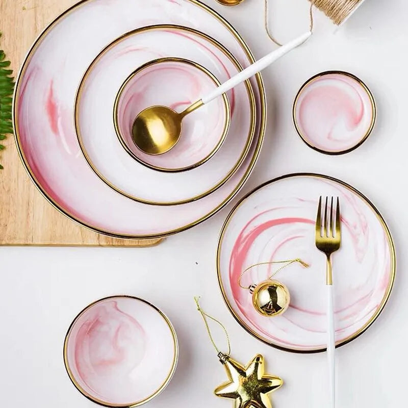 Pink Marbe Dinnerware