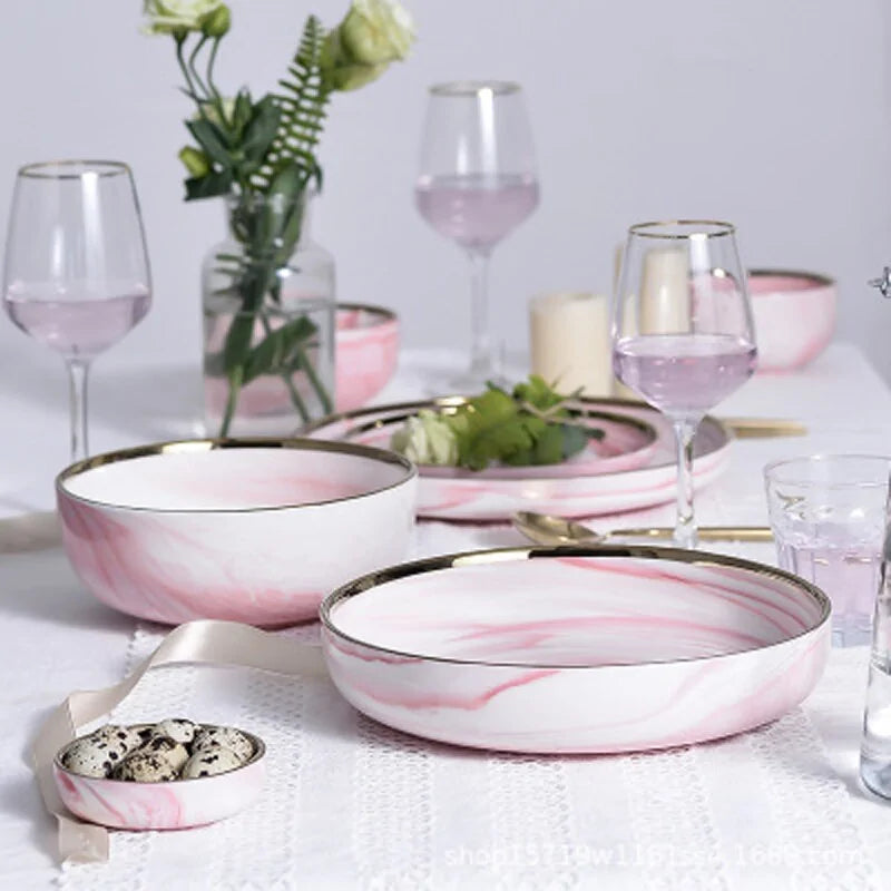 Pink Marbe Dinnerware