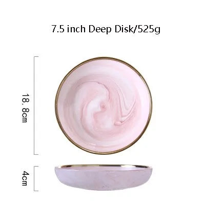 Pink Marbe Dinnerware