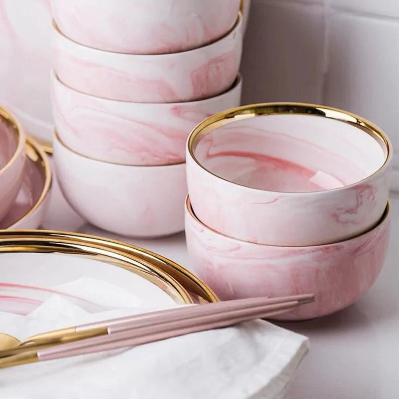 Pink Marbe Dinnerware