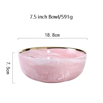 Pink Marbe Dinnerware